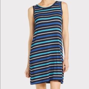 Evereve Peyton Jensen multi striped blue dress XL